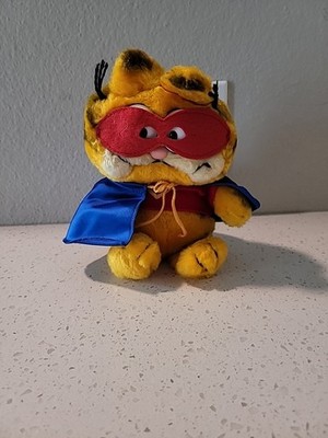 Vintage 1981 Dakin Superhero Garfield Stuffed Animal Garfield, 10'' EUC Authentic