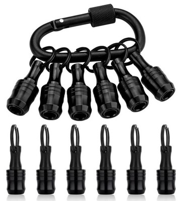 6pcs Bit Holder with Carabiner Socket for Mens Gift, 1/4 inch Hex Shank Alumi...