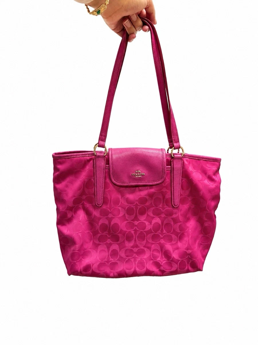 Coach Pink Nylon Exterior Bags & Handbags for Women for sale  display picture 2