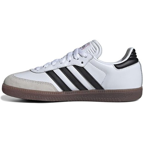 NWT adidas Unisex Big Kid Samba Indoor Sneaker, White/Black/Gum-Size 4.5 - Picture 2 of 5