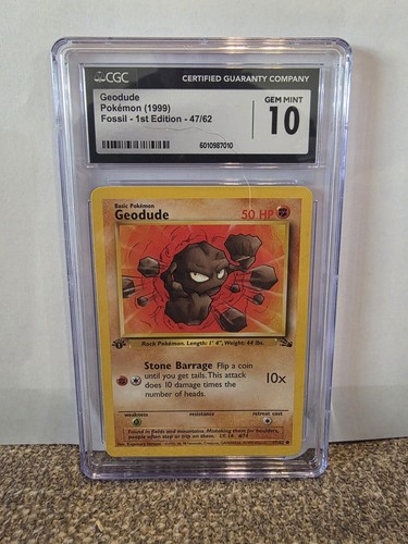 Geodude (1st Edition) graded CGC 10 for sale on eBay