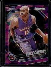 2024-25 Panini Prizm Black Vince Carter Legends Purple Ice Prizm #/149 Raptors