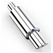  Exhaust Muffler, Straight Through Stainless Steel 2 Intlet 3 outlet Non Burnt