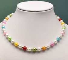 Kunst Perlen Armband, Fußkettchen, Hals-Kette 16 cm-60 cm Neu 1 Stück Mehrfarbig