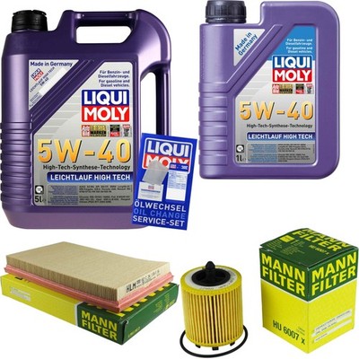 MANN Inspektionspaket LIQUI MOLY 6L 5W-40 für Opel Speedster Vauxhall VX220