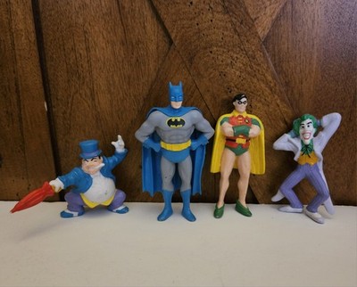 4 vtg CLASSIC BATMAN figures PVC 1989 Applause ROBIN PENGUIN JOKER Cake Toppers