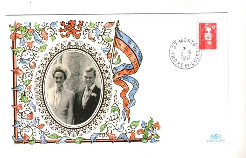 1997 FRANCE- MARRIAGE OF THE DUKE OF WINDSOR-BENHAM SILK FDC FROM COLLECTION A28
