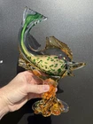 Murano Glass Fish Multicolored Italy STUNNING Green Gold