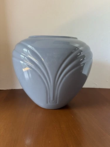Vintage 1980s Decor Haeger Art Deco Revival Gray Vase