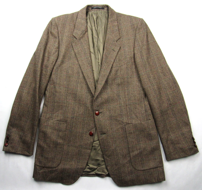 Vtg Yves Saint Laurent Blazer Mens Sz 40 L Wool Windowpane France
