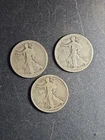 1918 P,D, S U.S. SILVER Walking Liberty $1/2  (0.90 fine, 1.05 oz ASW)   stk#P23