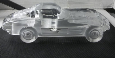 Hofbauer 24% Lead Crystal 1963 Corvette Stingray Split Window Paperweight German