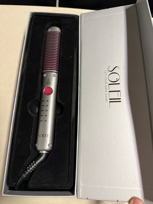 Soleil Professional Styling Comb Heat Brush Dual Voltage Silver Pink Open Box