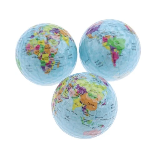 Golf Practice Ball World Globe Map Golf Ball Gift Golfer Dia1.68inch 3pcs/lot