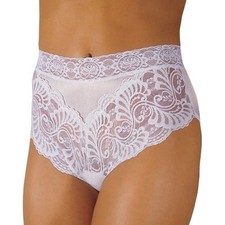 WEAREVER Sanitary Lace Embroidery Full-Cut White Brief Plus Size XL