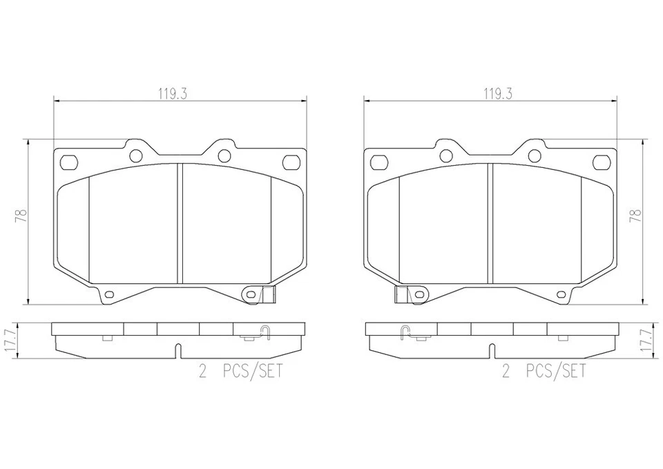 Pastillas de freno delanteras Brembo cerámicas para Toyota Tundra 2000 2001 2002 2003 Foto 2 de 2