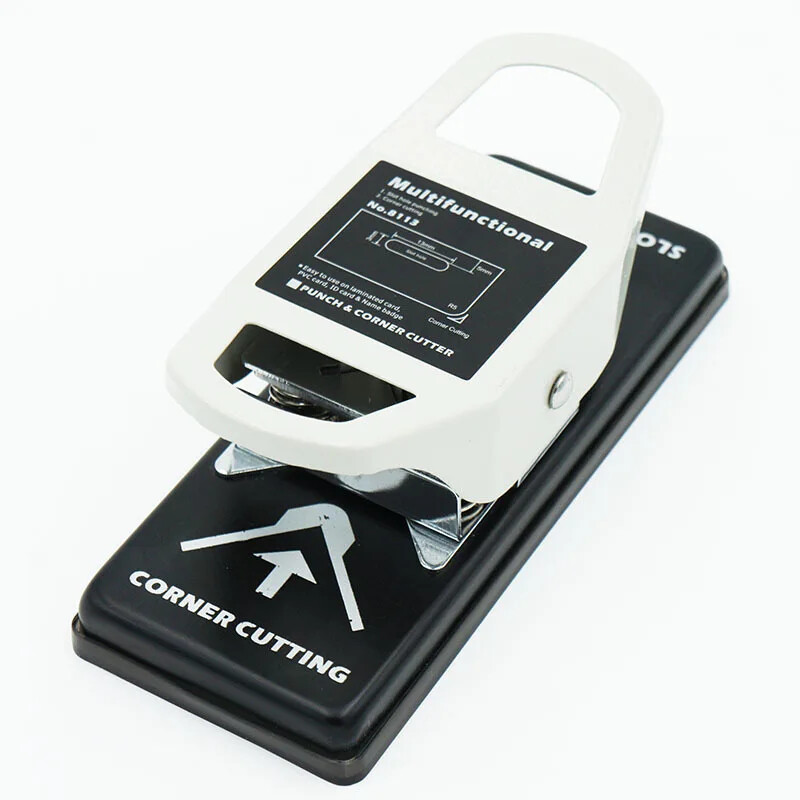 Desktop Dual Purpose Hole Punch - ID Card Corner Rounder (R5) & 3x13mm Slot Punch