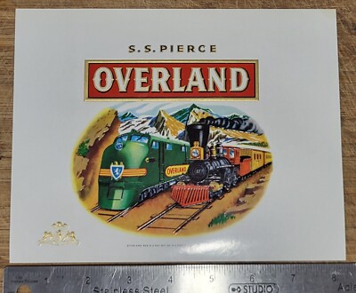 ADVERTISING Label Cigar Inner SS Pierce Overland Train Boston MA Railroad