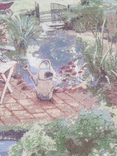 Vintage Französische Dorfszene Wandbehang Wandteppich 52x50cm - Bild 12 von 18