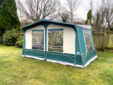 Isabella Ventura Atlantic Awning Size 7 800-825cm + Fibre Poles &amp; Curtains Vgc