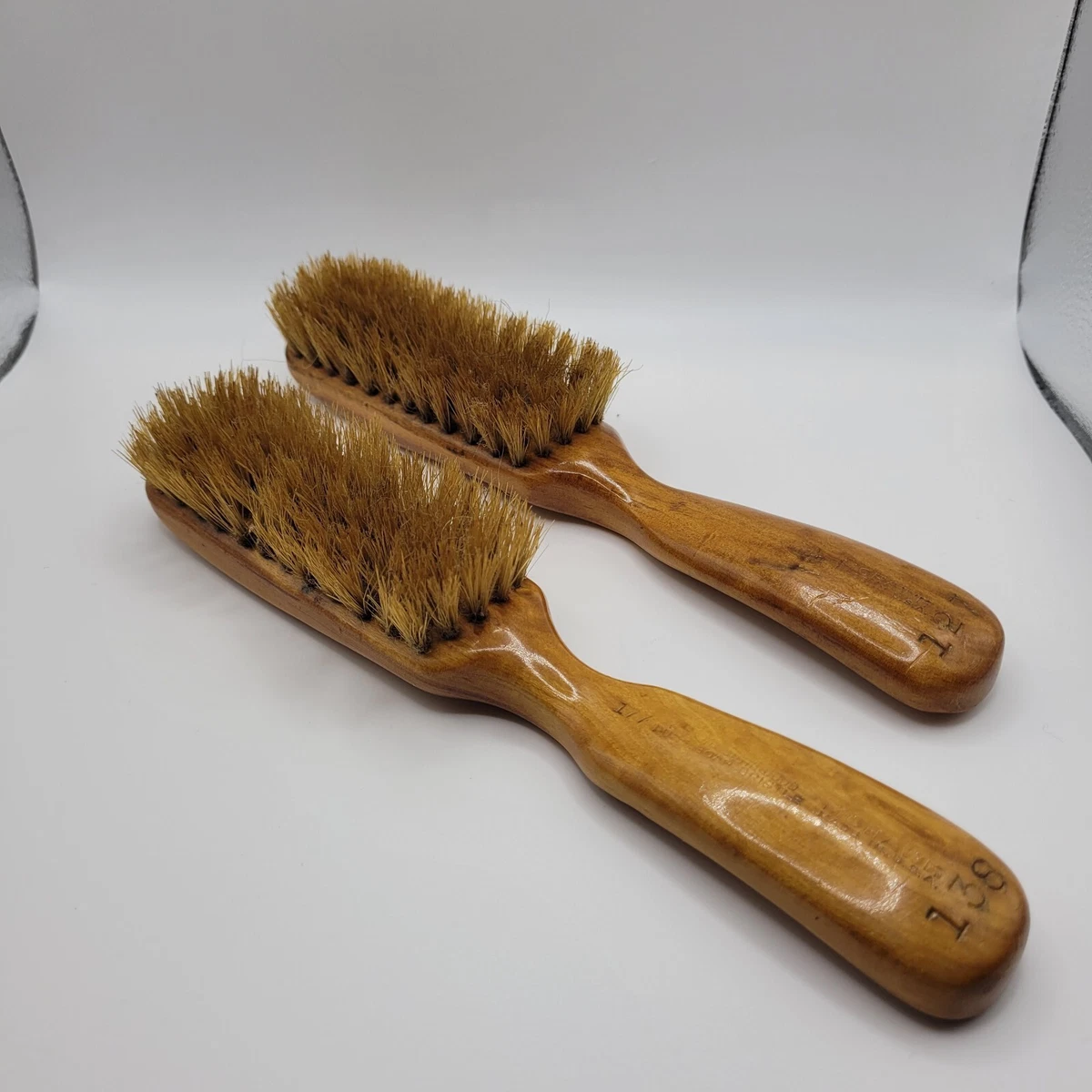 Lot Of 2 Vintage Mohawk Genuine Satinwood Pure Boar Bristle Brush
