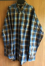 KINLOCH ANDERSON SCOTLAND Men Long Sleeve Cotton Wool Shirt Sz L Plaid Multi clr