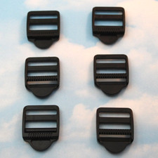 BLACK 6 PC. 1 INCH LADDER LOCK WEBBING SLIDE ADJUSTER