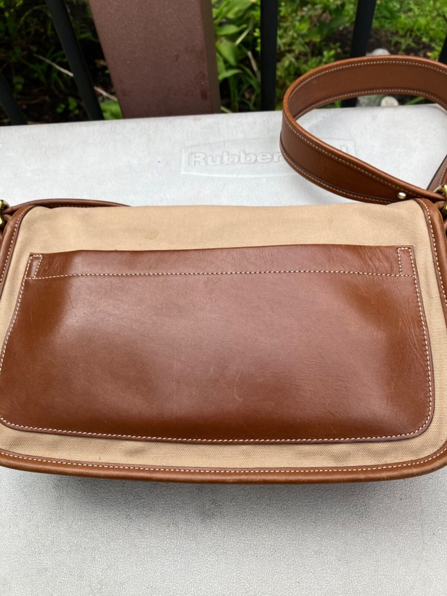 COACH VINTAGE TAN CANVAS+LEATHER MESSENGER SHOULDER BAG