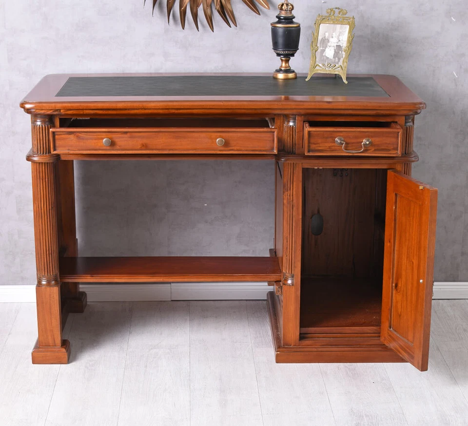 Computerschreibtisch englischer Schreibtisch Massivholz Schreibmöbel Mahagoni - Bild 3 von 4