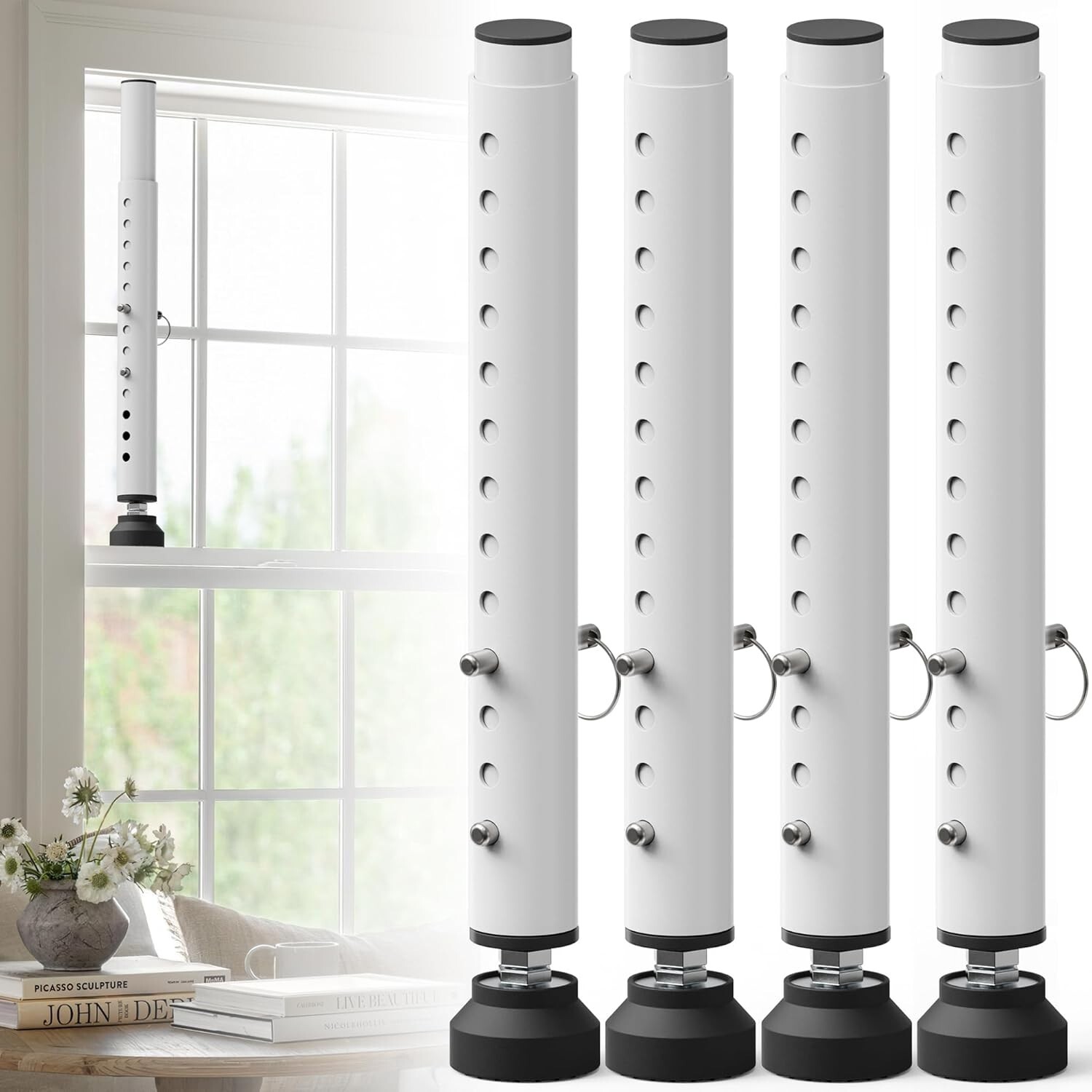 Premium Adjustable Sliding Window Lock Bar Set for Home & Travel Safety