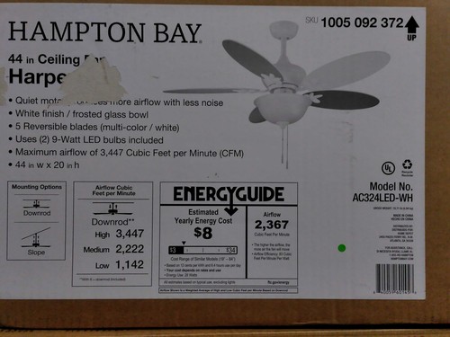 LED White Ceiling Fan with Light Kit 