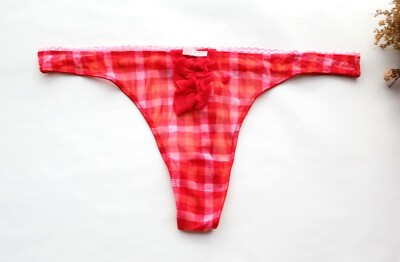 Women Sexy Thongs Plaids Mesh T-back underwear G-string Knickers Red XS-S-M-L-XL