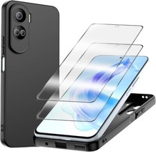 Case For Honor 90 & 90 Lite 5G, ARMOUR Black Silicone Shockproof Gel Phone Cover