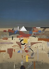 Karl Korab ( 1937) Dorflandschaft - Farblithographie - signiert 2000 E.A