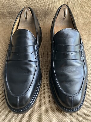 Tricker's Herren Schwarz Leder Geteilte Zehe Penny Halbschuhe Größe UK 7,5 ||...