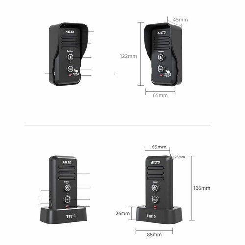 Wireless Intercom Doorbell 1500m Long Range Waterproof Rechargeable Kit - Picture 9 of 12