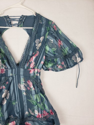 Vestido para mujer Asos Design Petite EE. UU. 4 U 8 EU 36 azul floral con cinturón - Imagen 5 de 14