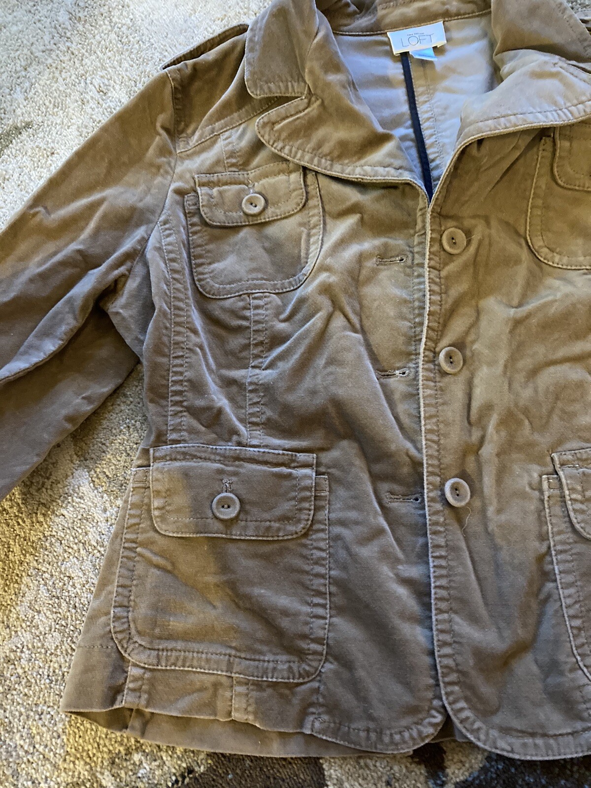 Tan LOFT button Down Fitted Jacket Size S - image 2