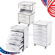 Dental Trolley Rolling Tool Cart Mobile Cabinet Built-in Socket 3/4/5 Drawers