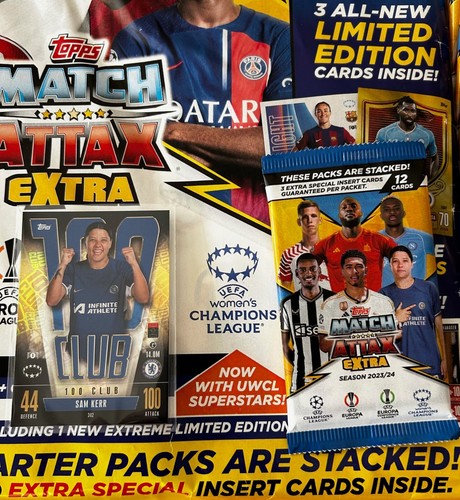 Topps Match Attax Extra UEFA 2023-24 - STARTER PACK, 10 PACKS & KERR 100 CLUB - Picture 2 of 7