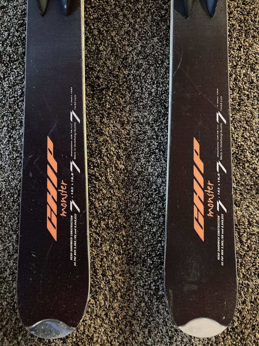 Head Monster chip 183cm skis with Head/Tyrolia RFD14 Head Monster chip 183cm skis with Head/Tyrolia RFD14