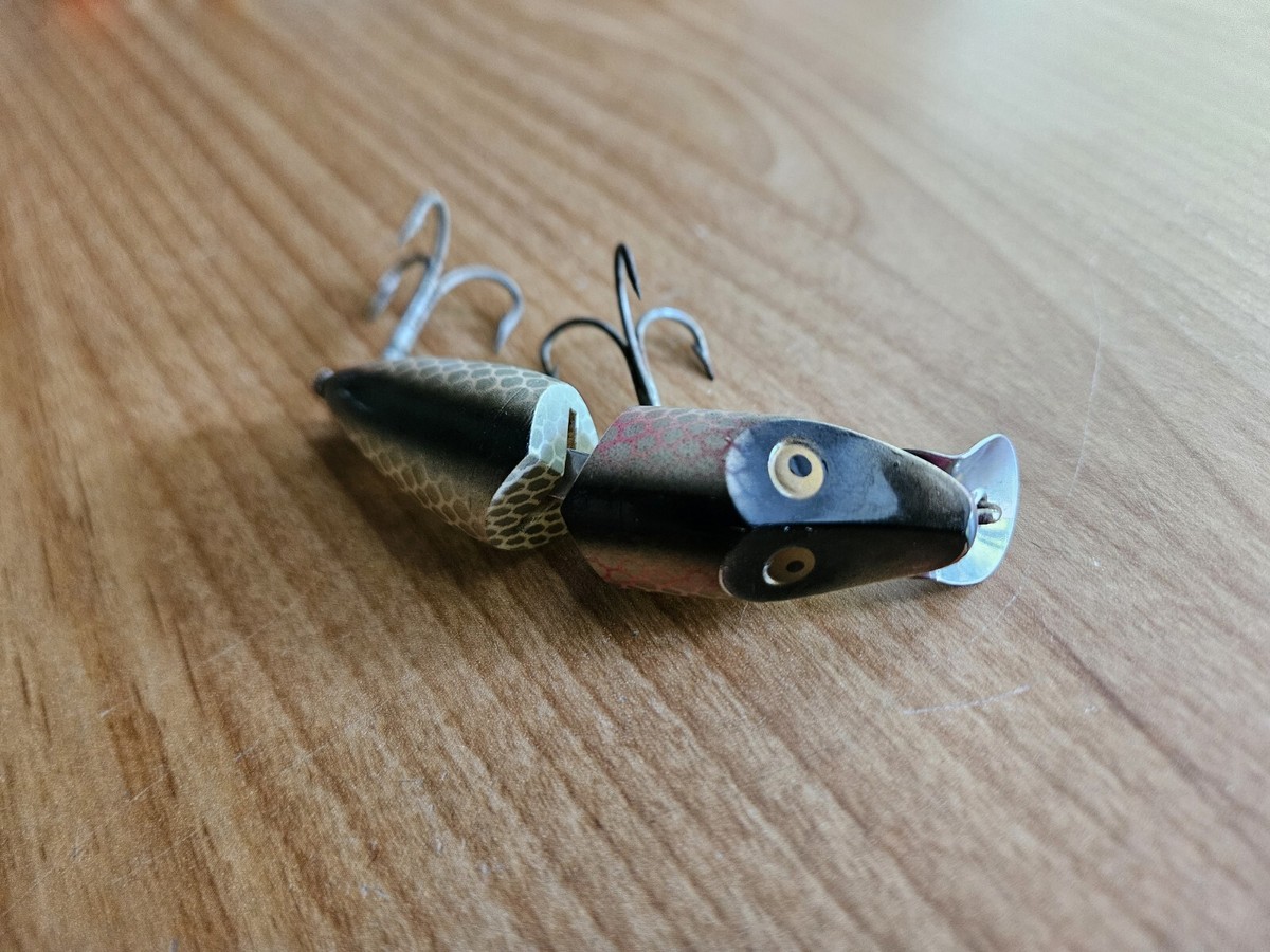Vintage Heddon Jointed River Runt Spook Sinker Fishing Lure Vintage Heddon Jointed River Runt Spook Sinker Fishing Lure