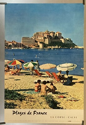 Affiche Corse - Calvi de nuit par C.WILL – Maison Landolfi
