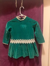 handmade vintage girls velvet dress; Size 6-8