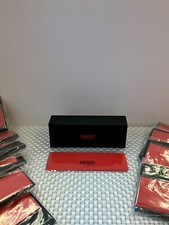 HUGO BOSS Black  Red HARD CASE w/ CLOTH Eyeglasses Sunglasses "FOLDS FLAT" new