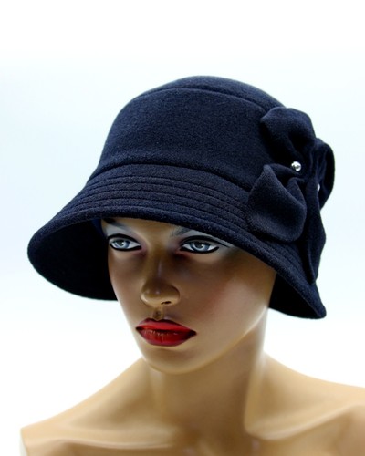 Women's Blue Cloche Hat – Elegant 1920s Flapper Style, Timeless & Stylish - Picture 5 of 9
