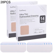 4" X 4" 28PCS Hydrocolloid Dressing Ultra Thin Wound Dressing Patches Dressings