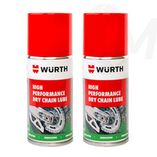 Wurth Motorcycle Chain Lube 150ml TWIN PACK High Performance Dry Lube Spray X2