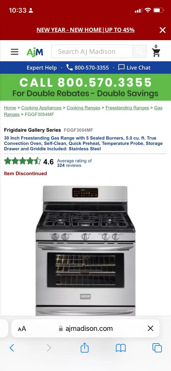Frigidaire gallery on sale gas stove