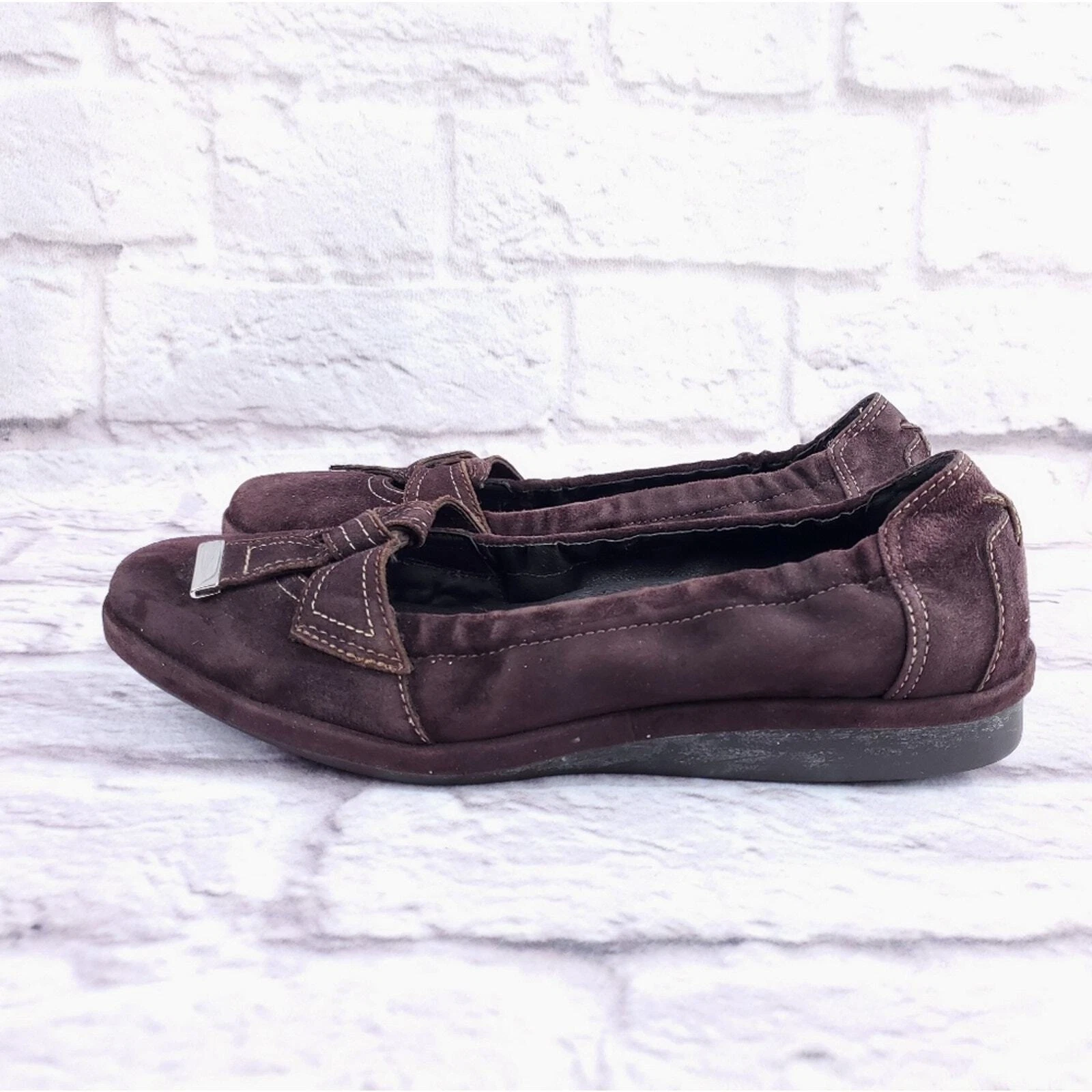 Clarks scarpe basse artigianali in pelle marrone misura 9